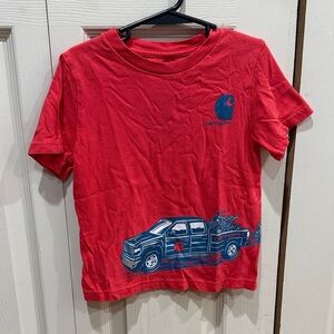 Carhartt Kids Red Tee with Blue Truck Design